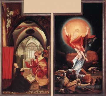 renaissance Tableau Peinture - l’Annonciation et la Résurrection Renaissance Matthias Grunewald